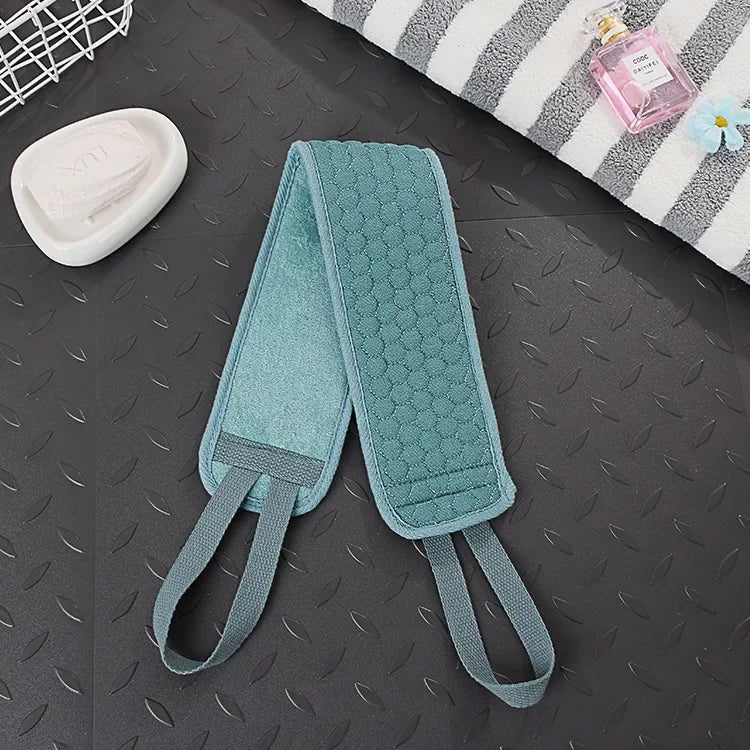 Shower Exfoliating Back Scrubber Bath Belt Towel Ball Glove Deep Mud Clean Korean Body Washcloth Japanese Rear Scrub Pull Strap - Chic Cart