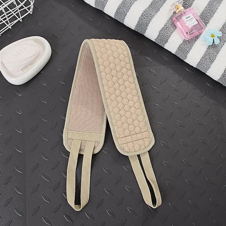 Shower Exfoliating Back Scrubber Bath Belt Towel Ball Glove Deep Mud Clean Korean Body Washcloth Japanese Rear Scrub Pull Strap - Chic Cart