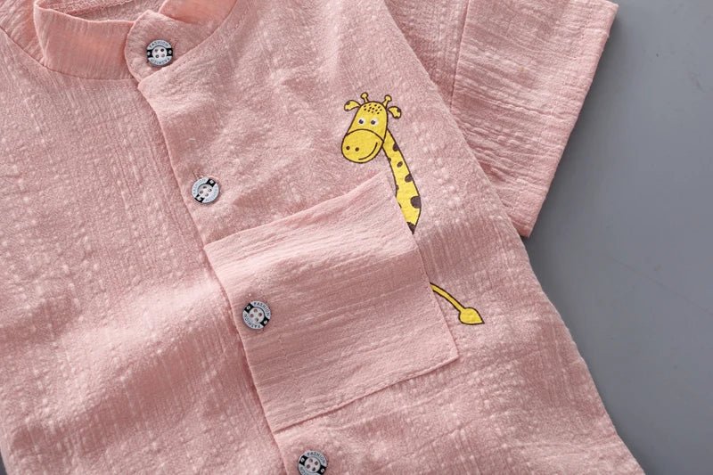New Summer Hot Sale Toddler Kids Baby Boys Shirt Cartoon Tops Denim Shorts Pants Outfits Set Baby Clothes - Chic Cart