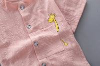 New Summer Hot Sale Toddler Kids Baby Boys Shirt Cartoon Tops Denim Shorts Pants Outfits Set Baby Clothes - Chic Cart