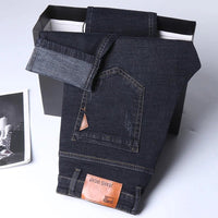 Men Fashion Straight Jeans Men 2024 New Stretch Slim Fit Pants Comfortable Soft Business Denim Trousers Male Brand Clothing - Chic Cart
