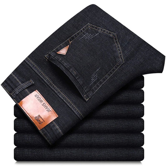 Men Fashion Straight Jeans Men 2024 New Stretch Slim Fit Pants Comfortable Soft Business Denim Trousers Male Brand Clothing - Chic Cart