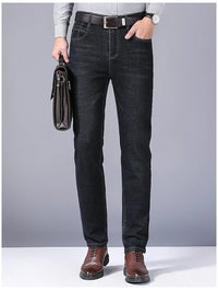 Men Fashion Straight Jeans Men 2024 New Stretch Slim Fit Pants Comfortable Soft Business Denim Trousers Male Brand Clothing - Chic Cart