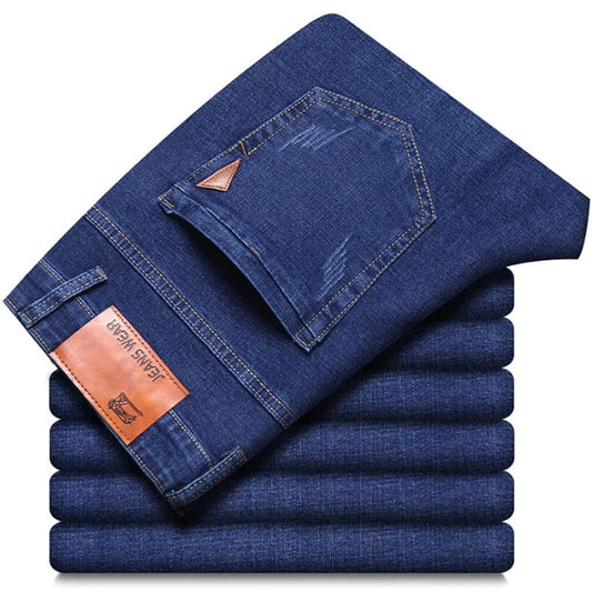 Men Fashion Straight Jeans Men 2024 New Stretch Slim Fit Pants Comfortable Soft Business Denim Trousers Male Brand Clothing - Chic Cart