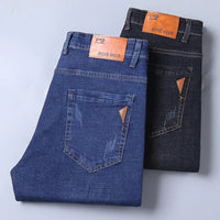 Men Fashion Straight Jeans Men 2024 New Stretch Slim Fit Pants Comfortable Soft Business Denim Trousers Male Brand Clothing - Chic Cart