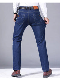 Men Fashion Straight Jeans Men 2024 New Stretch Slim Fit Pants Comfortable Soft Business Denim Trousers Male Brand Clothing - Chic Cart