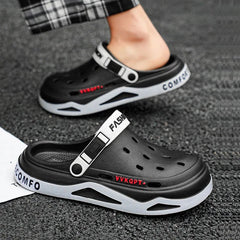 New fashion sandals Men's EVA casual comfortable hole garden shoes outdoor men's beach sandals indoor home unisex slippers - Chic Cart