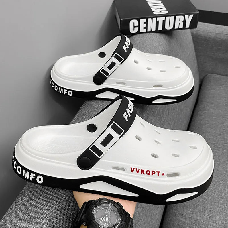 New fashion sandals Men's EVA casual comfortable hole garden shoes outdoor men's beach sandals indoor home unisex slippers - Chic Cart