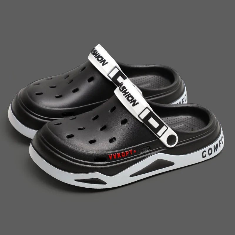 New fashion sandals Men's EVA casual comfortable hole garden shoes outdoor men's beach sandals indoor home unisex slippers - Chic Cart