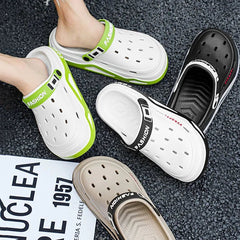 New fashion sandals Men's EVA casual comfortable hole garden shoes outdoor men's beach sandals indoor home unisex slippers - Chic Cart