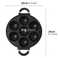 7 Hole Cake Cooking Pan Cast Iron Omelette Pan Non - stick Cooking Pot Breakfast Egg Cooking Pie Cake Mold Cookware Kitchenware - Chic Cart