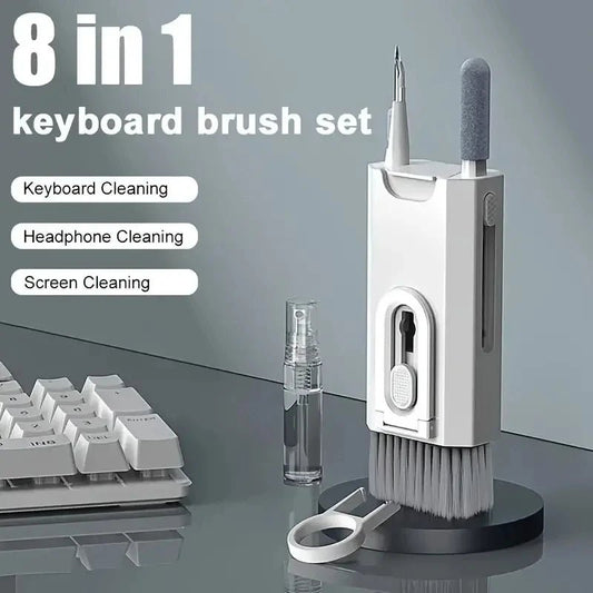 8 In 1 Keyboard Cleaning Kit Earphones Cleaner Brush For AirPods Computer Tablet Laptop TV Screen Mobile Phone Cleaning Tools - Chic Cart
