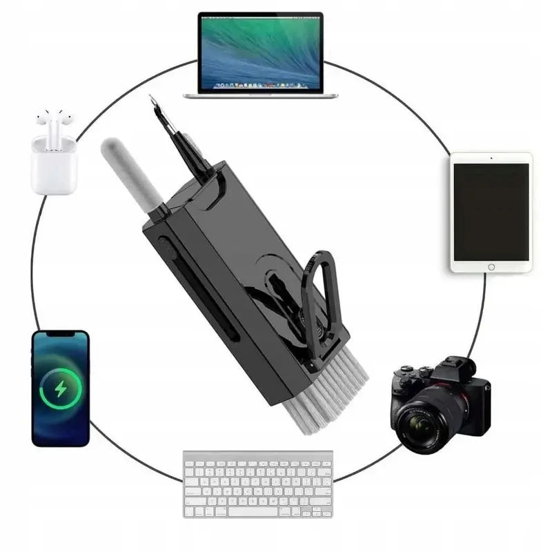 8 In 1 Keyboard Cleaning Kit Earphones Cleaner Brush For AirPods Computer Tablet Laptop TV Screen Mobile Phone Cleaning Tools - Chic Cart