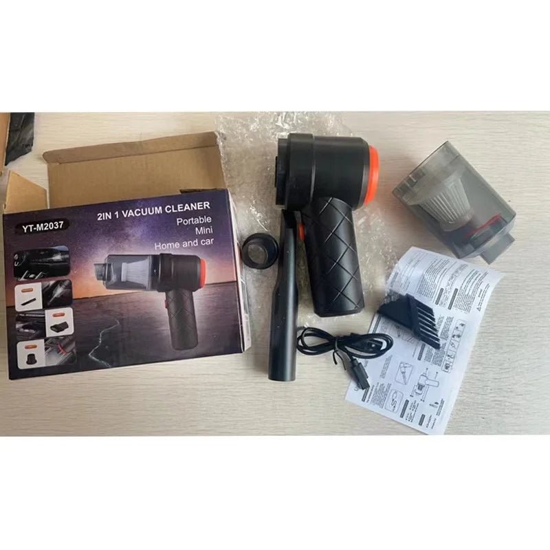 Car vacuum cleaner with suction and blowing function, portable, wireless charging, high - power, handheld vacuum cleaner for home - Chic Cart