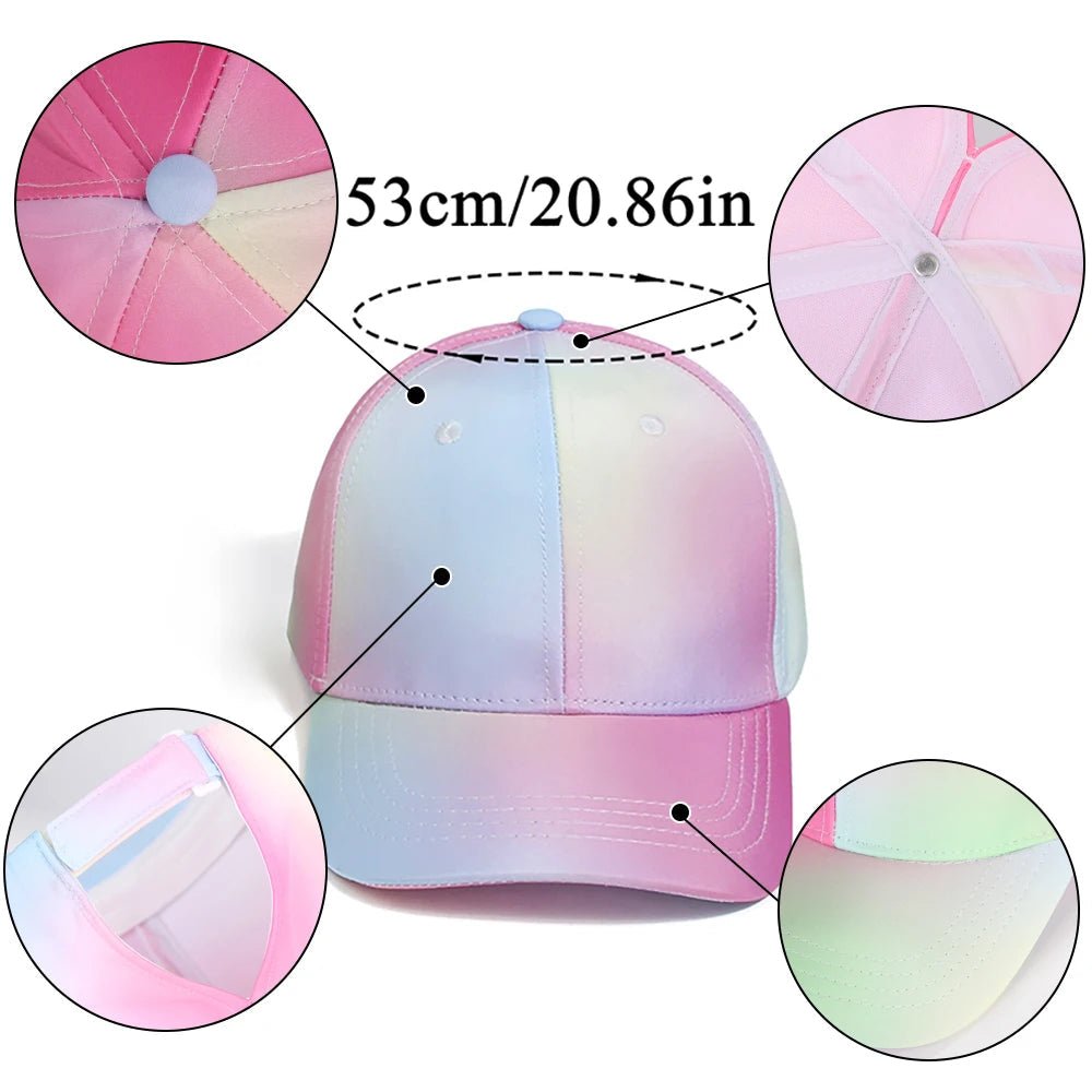 Fashion Kids Baseball Cap For Girls Boys Sun Hat Hollow Back Ponytail Caps Children Snapback Hip Hop Hats Adjustable Bones Caps - Chic Cart
