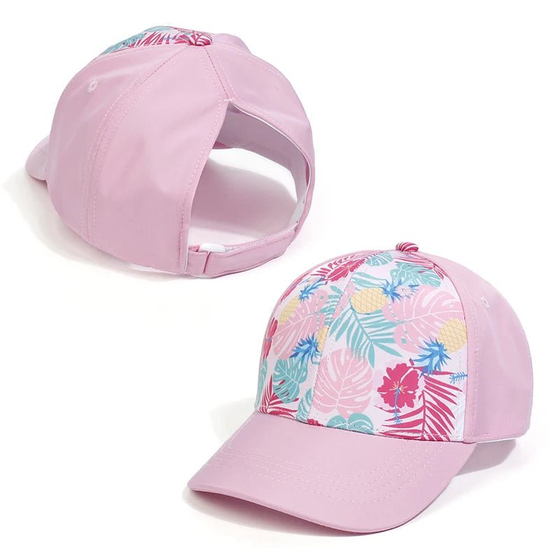 Fashion Kids Baseball Cap For Girls Boys Sun Hat Hollow Back Ponytail Caps Children Snapback Hip Hop Hats Adjustable Bones Caps - Chic Cart