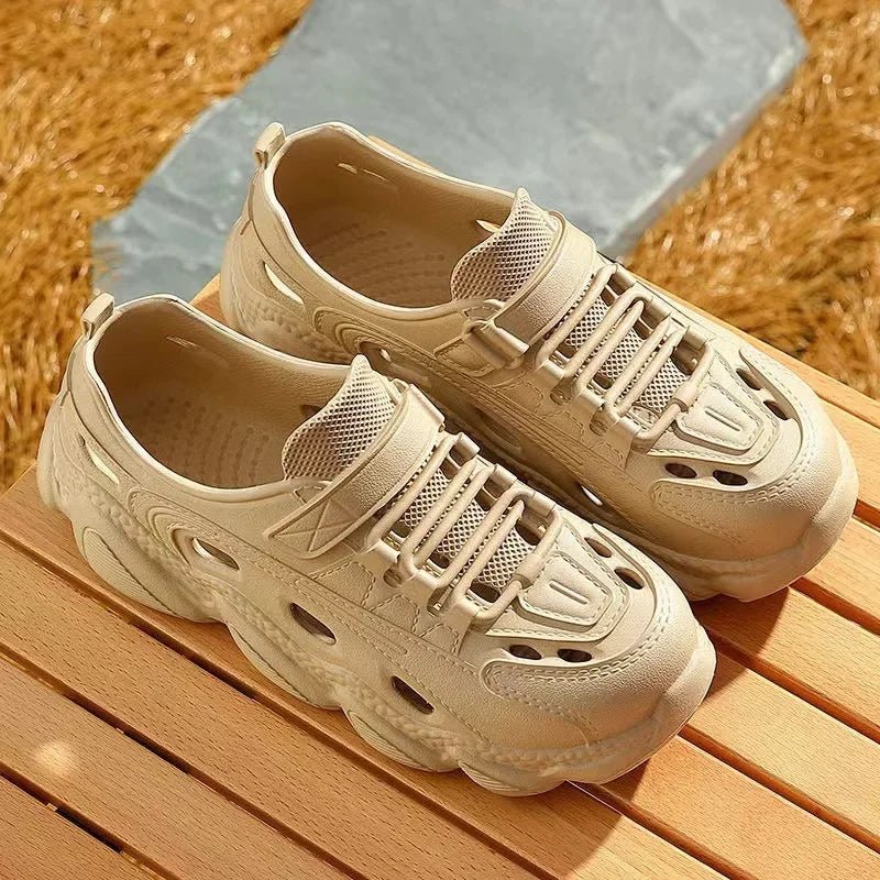 2024 New Trendy Sandals for Men Thick Non Slip Wear - resistant Fashionable EVA One - piece Molded Couple Style Hole Shoes Wholesale - Chic Cart