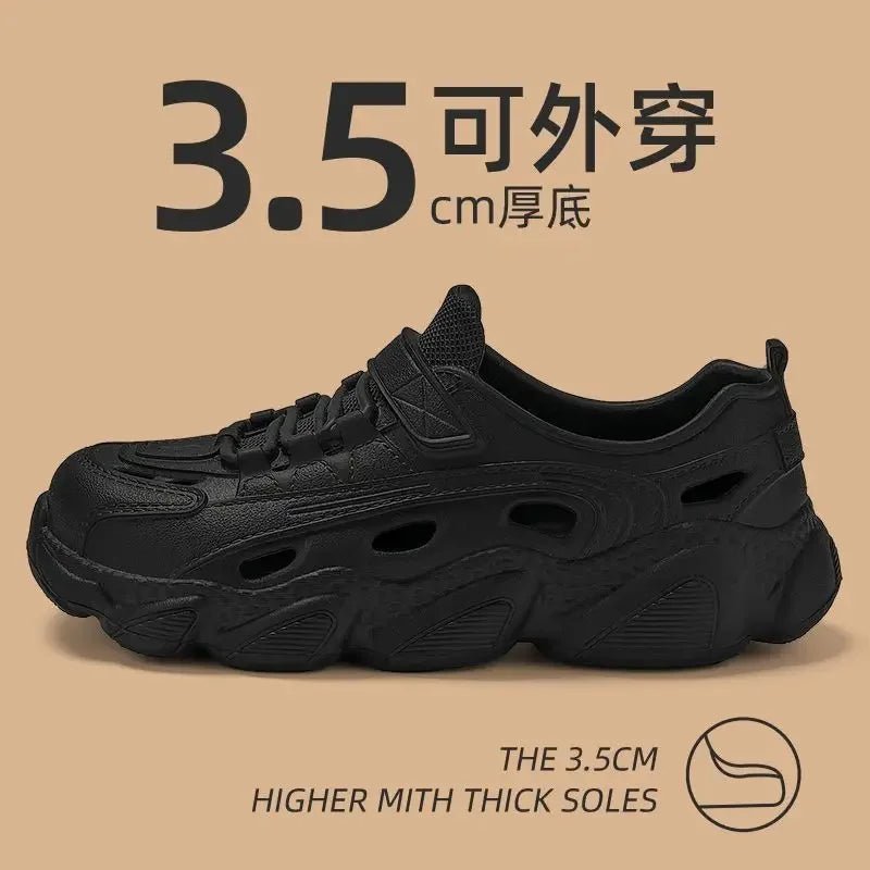 2024 New Trendy Sandals for Men Thick Non Slip Wear - resistant Fashionable EVA One - piece Molded Couple Style Hole Shoes Wholesale - Chic Cart