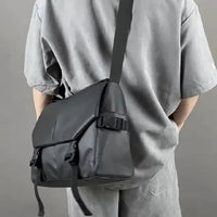 Men Motorcycle Cycling Messenger Bags Waterproof Big Crossbody Shoulder Bag Personalized Hip Hop Street Travel Cross Bag Male - Chic Cart