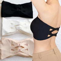 Ice Silk Strapless Bra Girls Seamless Crop Tube Top Bralette for Women Sexy Soft Bras Large Size Bustier Tops Summer Underwear - Chic Cart