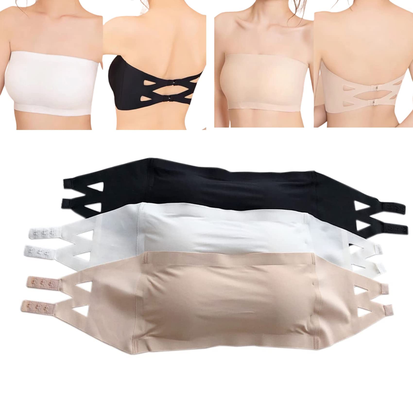 Ice Silk Strapless Bra Girls Seamless Crop Tube Top Bralette for Women Sexy Soft Bras Large Size Bustier Tops Summer Underwear