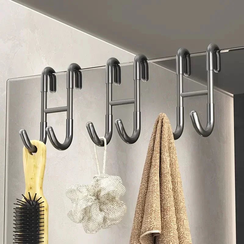 Stainless Steel Over Glass Door Shower Door Back Shower Towel Rack S - Shape Bathroom Bathrobe Hanger Holder Hooks - Chic Cart