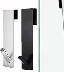 Stainless Steel Over Glass Door Shower Door Back Shower Towel Rack S - Shape Bathroom Bathrobe Hanger Holder Hooks