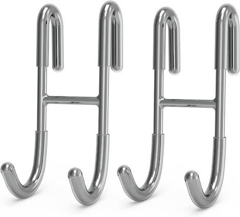 Stainless Steel Over Glass Door Shower Door Back Shower Towel Rack S-Shape Bathroom Bathrobe Hanger Holder Hooks - Chic Cart 
