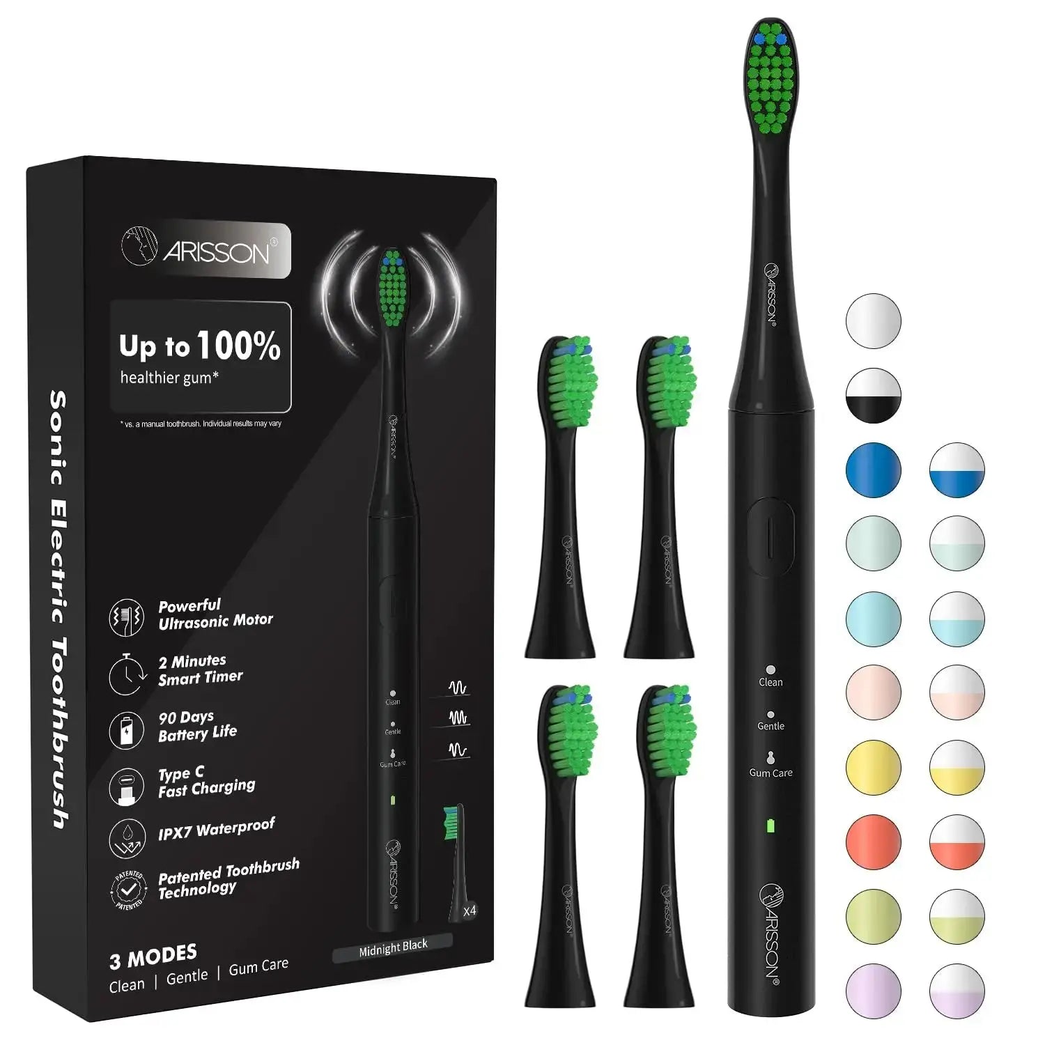 Sonic Electric Toothbrush for Adults and Kids, 1.5H Charge for 90 Days, 40,000 VPM Power Toothbrush, Ultrasonic Electric Tooth - Chic Cart