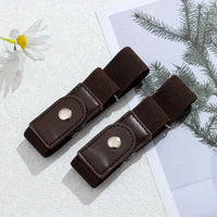 2pcs/set No Buckle Elastic Belt For Women Men Unisex Stretch Belt For Pants Jeans Casual Buckle Free Adjustable Invisible Belt - Chic Cart