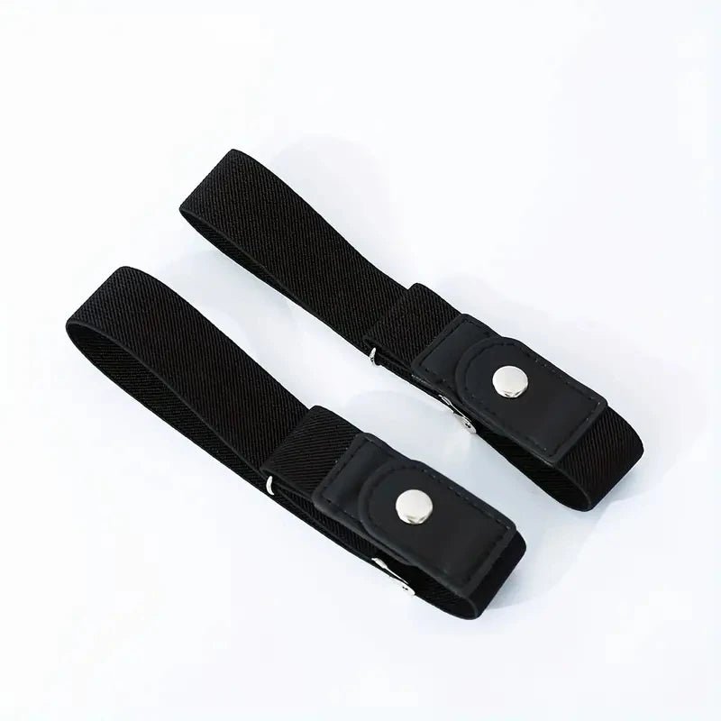 2pcs/set No Buckle Elastic Belt For Women Men Unisex Stretch Belt For Pants Jeans Casual Buckle Free Adjustable Invisible Belt - Chic Cart
