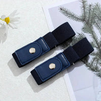 2pcs/set No Buckle Elastic Belt For Women Men Unisex Stretch Belt For Pants Jeans Casual Buckle Free Adjustable Invisible Belt - Chic Cart