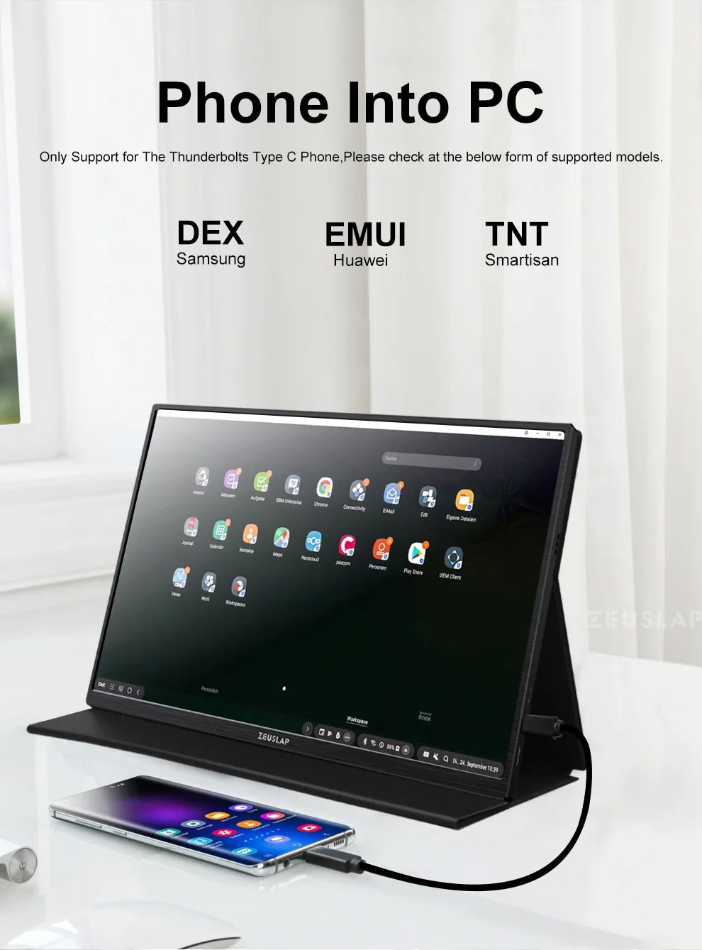 ZEUSLAP 14" 16:10 Touch Screen Portable Monitor 1920*1200P 100%sRGB 400Cd/m² Travel Display for Laptop Computer - Chic Cart