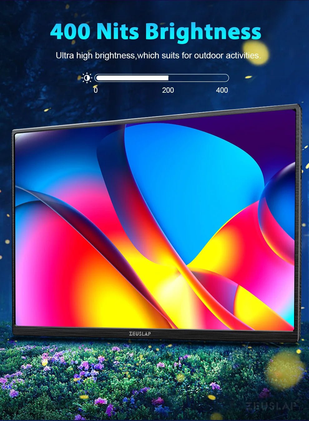 ZEUSLAP 14" 16:10 Touch Screen Portable Monitor 1920*1200P 100%sRGB 400Cd/m² Travel Display for Laptop Computer - Chic Cart