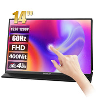 ZEUSLAP 14" 16:10 Touch Screen Portable Monitor 1920*1200P 100%sRGB 400Cd/m² Travel Display for Laptop Computer - Chic Cart