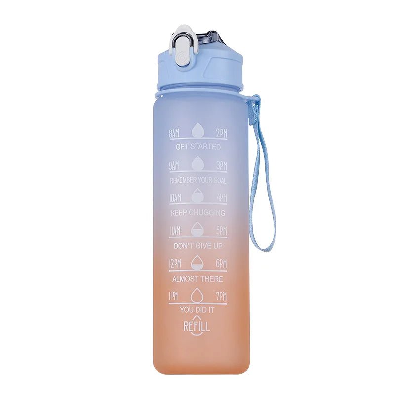 900ML Sports Water Bottle with Time Marker Leak - proof Cup Motivational Portable Water bottle for Outdoor Sport Fitness BPA Free - Chic Cart