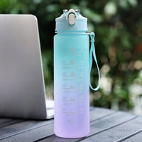 900ML Sports Water Bottle with Time Marker Leak - proof Cup Motivational Portable Water bottle for Outdoor Sport Fitness BPA Free - Chic Cart