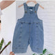 2024 Autumn New Children Loose Overalls boys girls casual all - match denim Trousers Spring Fall Solid Outwear 1 - 7Y Kids bib pants - Chic Cart