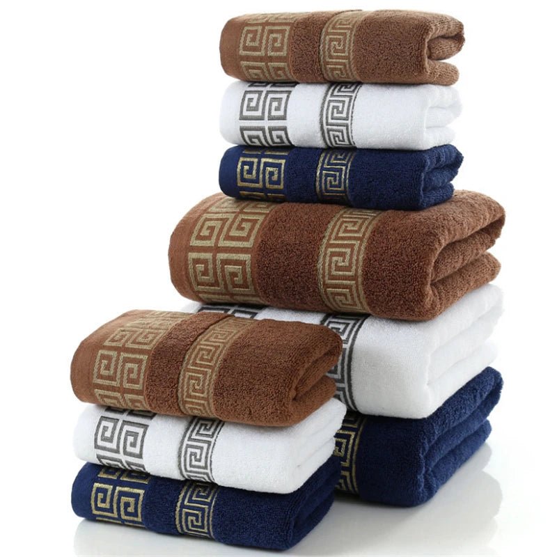 Pure Cotton Towel 34x75cm Embroidered Towels For Adults Quick - Dry Thicken Soft Face Towels Absorbent - Chic Cart