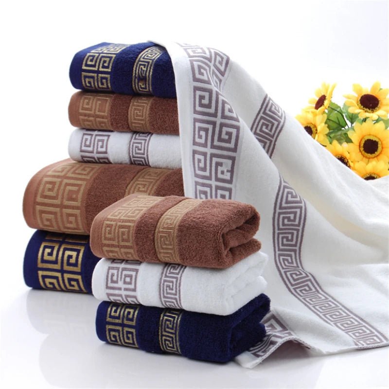 Pure Cotton Towel 34x75cm Embroidered Towels For Adults Quick - Dry Thicken Soft Face Towels Absorbent - Chic Cart