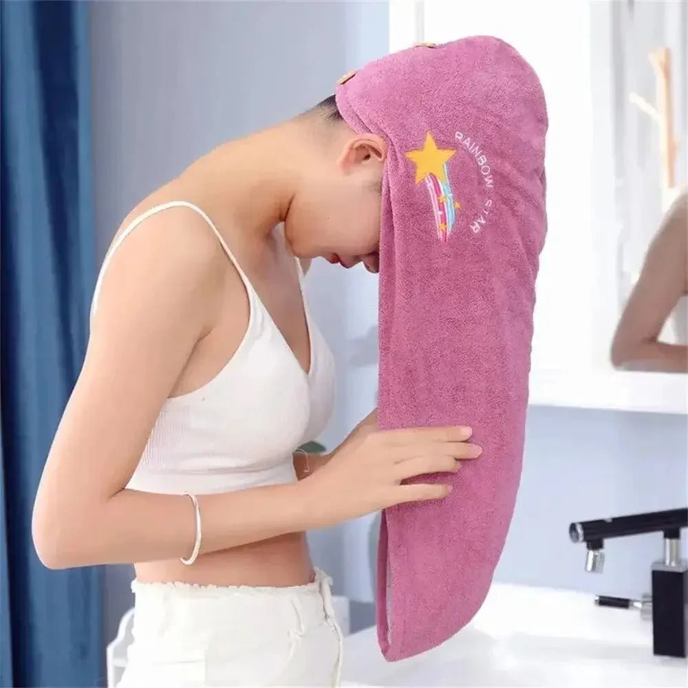 Rapid Dry Towel for Hair Microfiber Towels Anti Frizz Dry Hair Hair Towel Quick Dry Hair Dry Towels for Girls Beach Shower Cap - Chic Cart