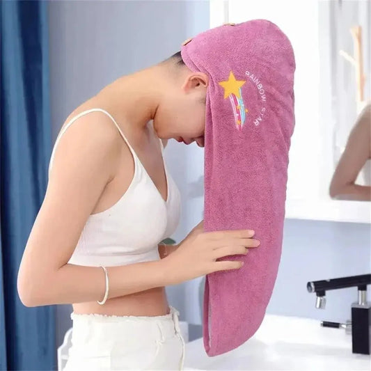Rapid Dry Towel for Hair Microfiber Towels Anti Frizz Dry Hair Hair Towel Quick Dry Hair Dry Towels for Girls Beach Shower Cap - Chic Cart