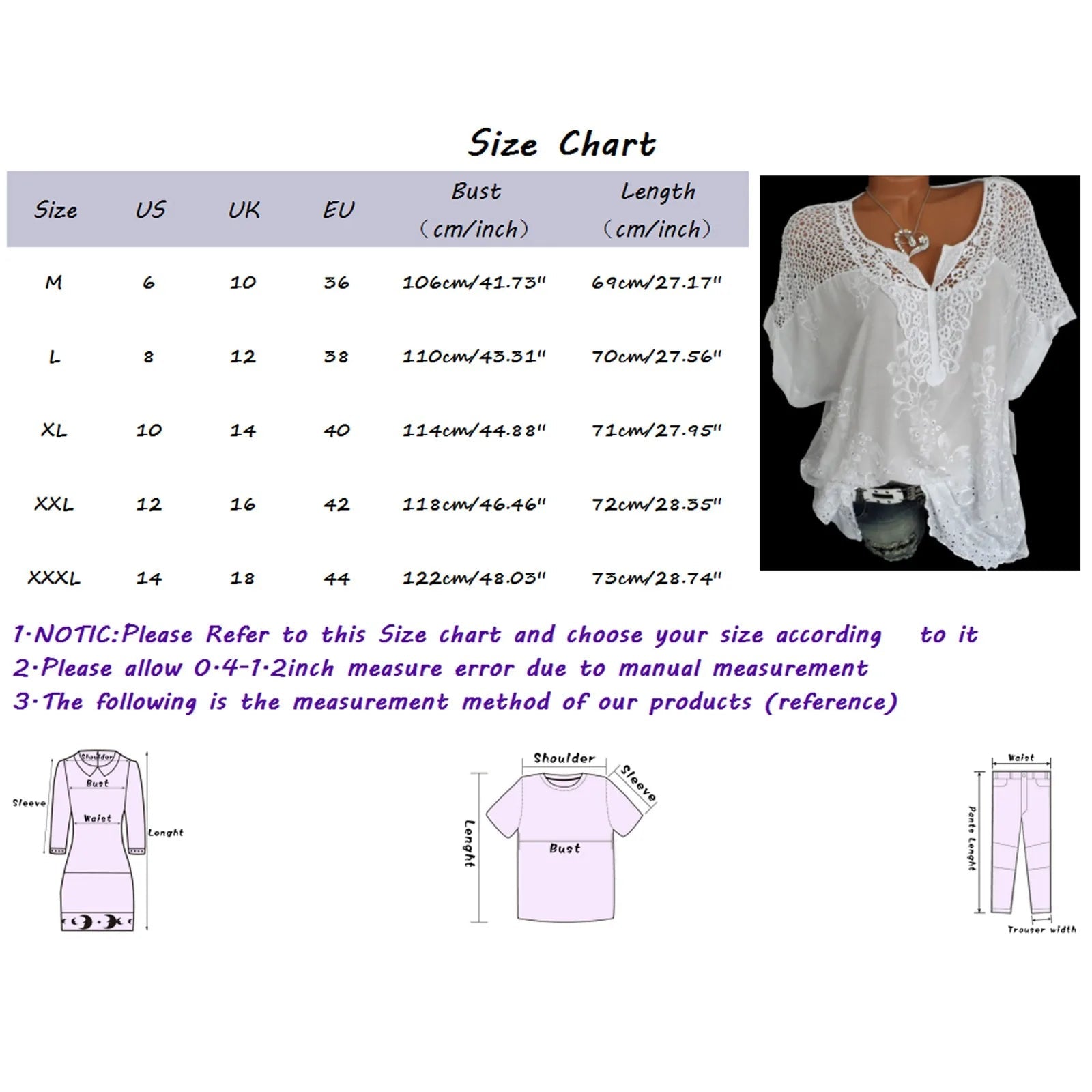 Lace Hollow Women Casual Blouse Summer Stylish Flare Sleeve Oversized Shirt Tops Tunic Blusas Solid Color Bow Tops White Camisas - Chic Cart