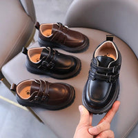 Kids Autumn Leather Shoes Casual Leisure School Boys Girls Single Shoe Size 21 - 30 Toddler Black Brown Round Toe Childern Shoe - Chic Cart