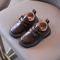 Kids Autumn Leather Shoes Casual Leisure School Boys Girls Single Shoe Size 21 - 30 Toddler Black Brown Round Toe Childern Shoe - Chic Cart