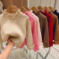 2024 Autumn Girls Soft Fashion Knitting Sweaters Sweet Colors 1 - 7 Years - Chic Cart