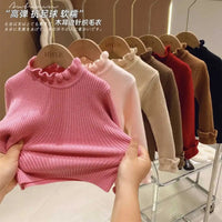 2024 Autumn Girls Soft Fashion Knitting Sweaters Sweet Colors 1 - 7 Years - Chic Cart