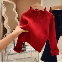 2024 Autumn Girls Soft Fashion Knitting Sweaters Sweet Colors 1 - 7 Years - Chic Cart