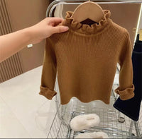 2024 Autumn Girls Soft Fashion Knitting Sweaters Sweet Colors 1 - 7 Years - Chic Cart