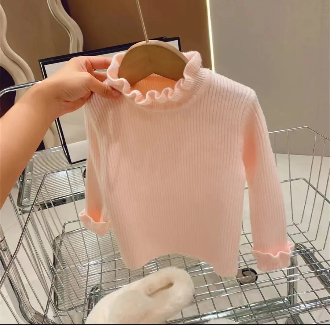 2024 Autumn Girls Soft Fashion Knitting Sweaters Sweet Colors 1 - 7 Years - Chic Cart